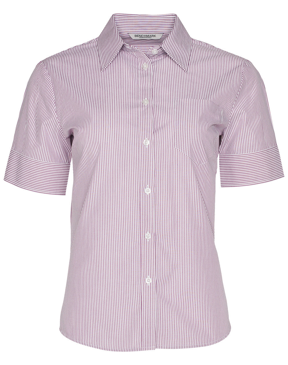BENCHMARK Women's Balance Stripe Short Sleeve Shirt - M8234