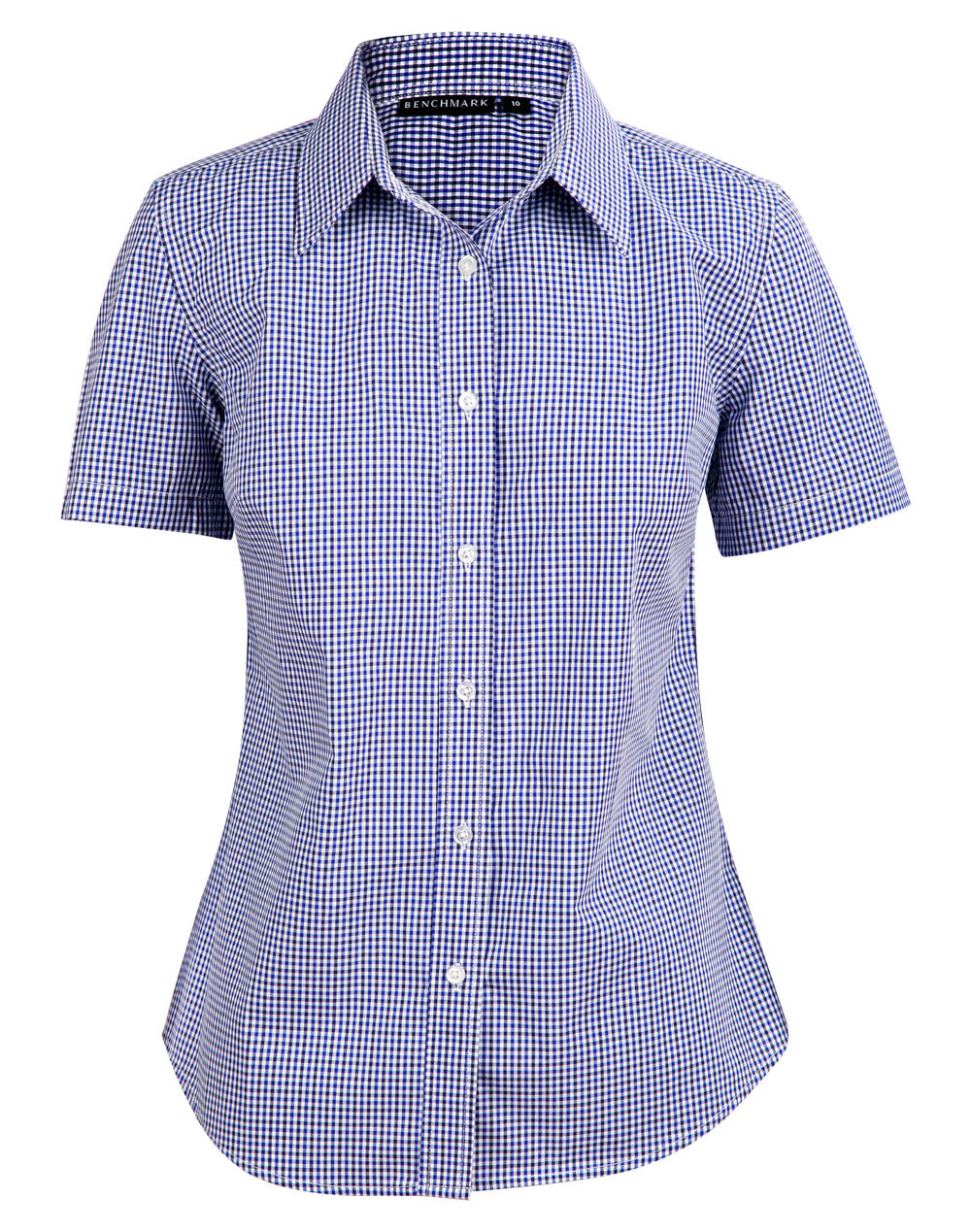 BENCHMARK Ladies' Two Tone Check S/S Shirt - M8320S