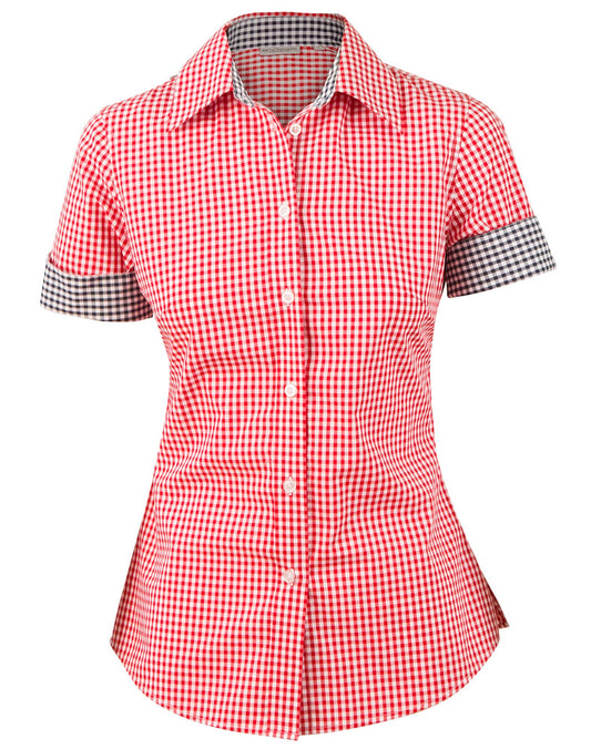 BENCHMARK Women's Gingham Check S/S Shirt - M8330S