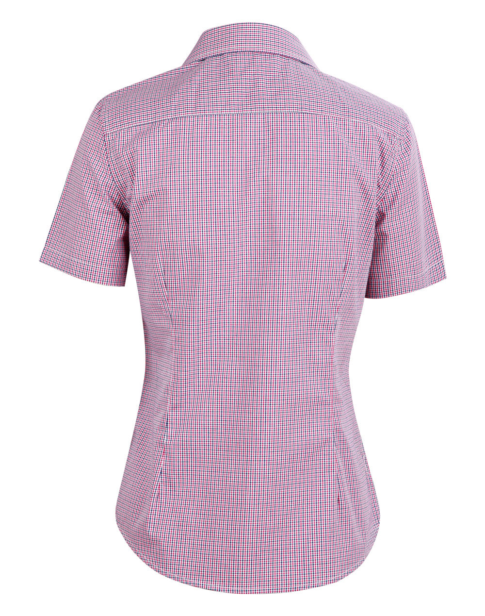 BENCHMARK Ladies' Two Tone Mini Check S/S Shirt - M8340S