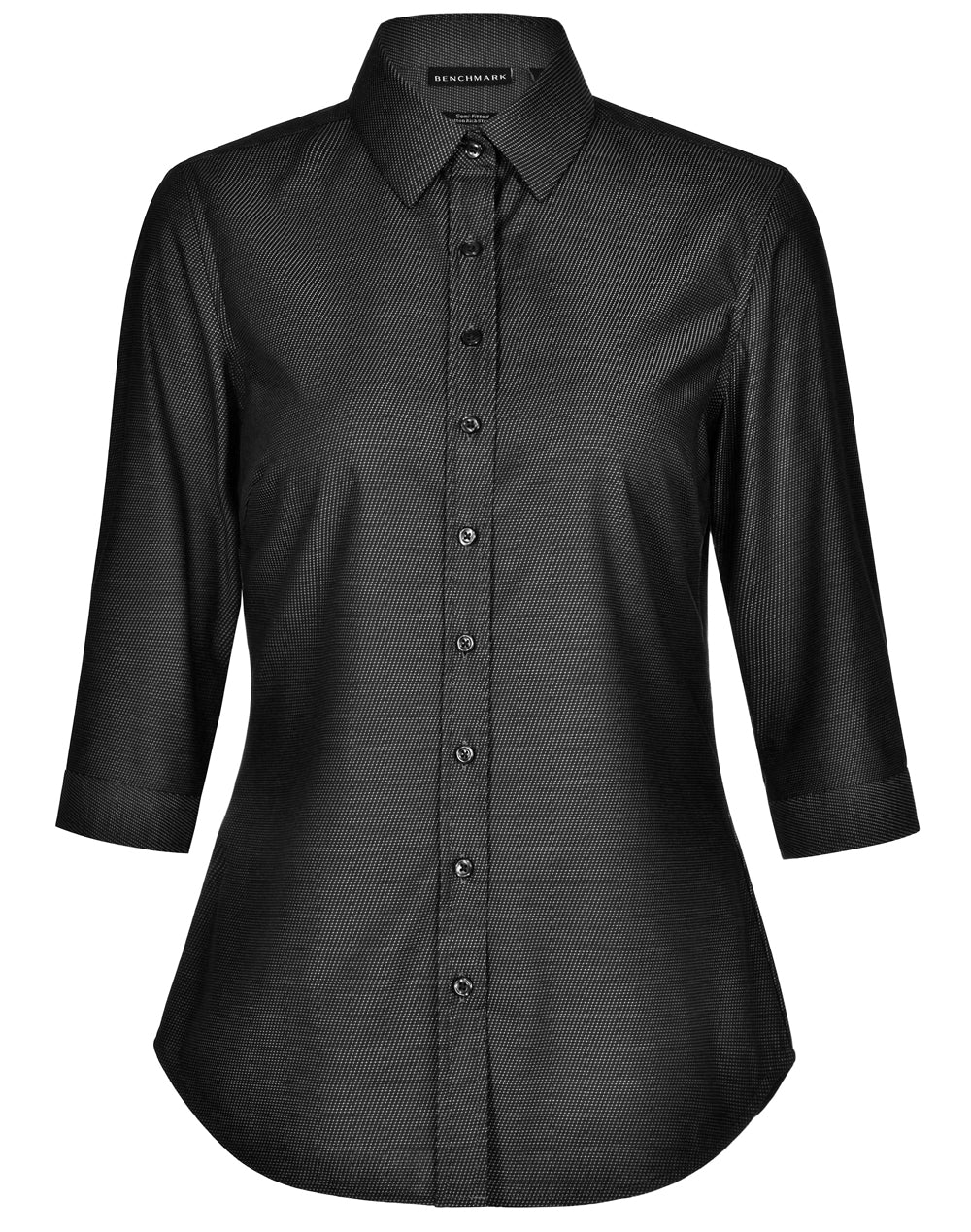 BENCHMARK Ladies' Pin Dot Stretch 3/4 Sleeve Shirt - M8400Q