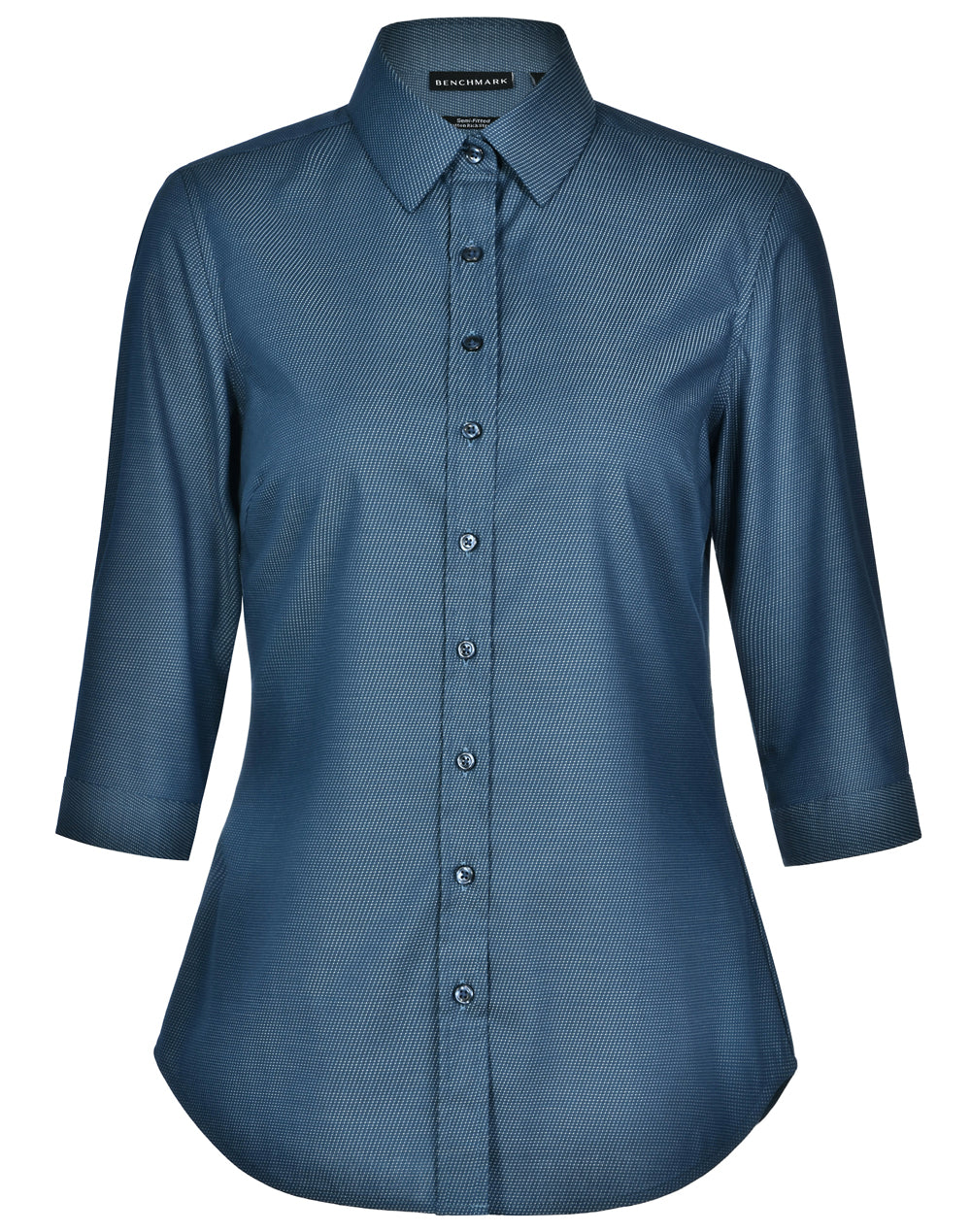 BENCHMARK Ladies' Pin Dot Stretch 3/4 Sleeve Shirt - M8400Q