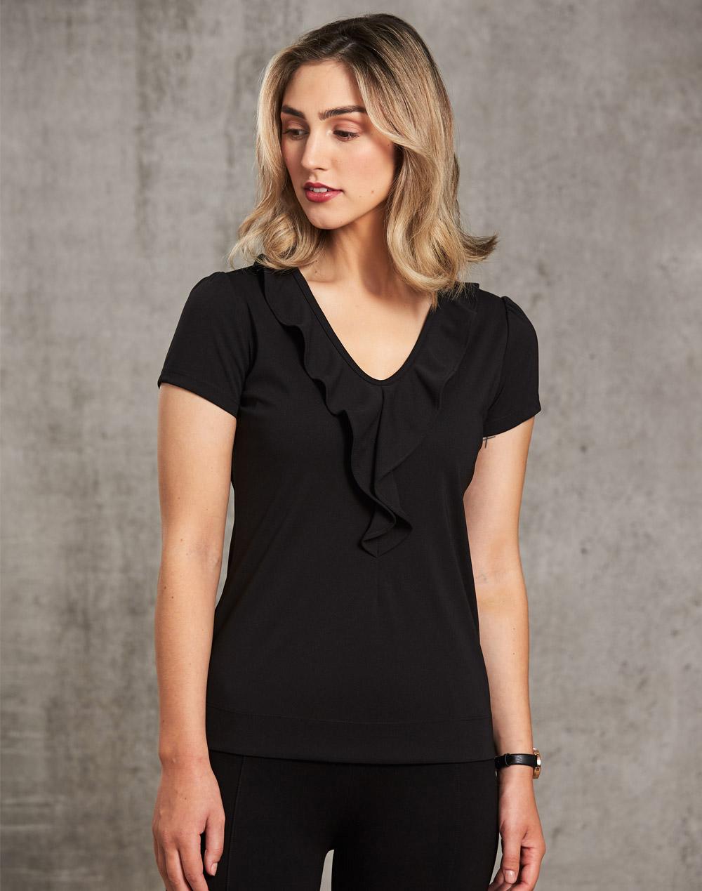 BENCHMARK Women's Ruffle Front Blouse - M8820