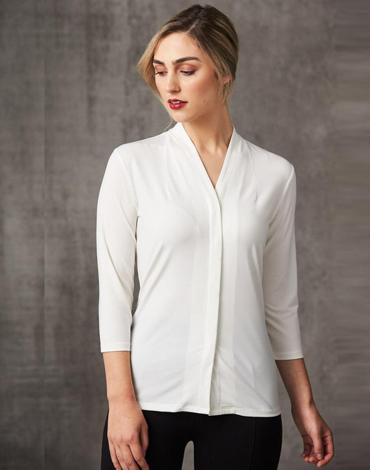 BENCHMARK Ladies' Mid Sleeve Shawline Knit Top - M8830