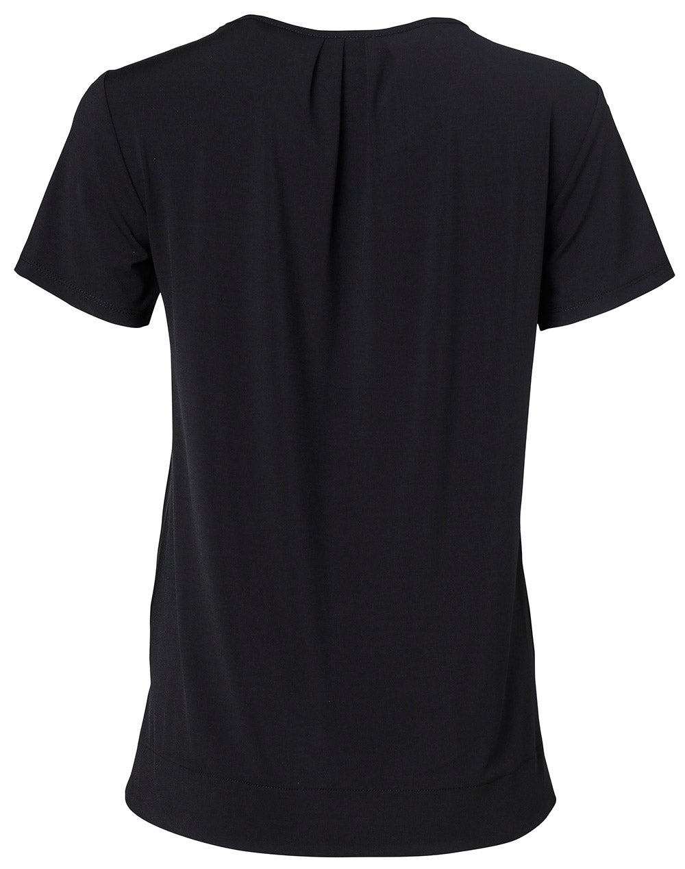 BENCHMARK Ladies' Round Neck with Pleats S/S Knit Top  - M8850