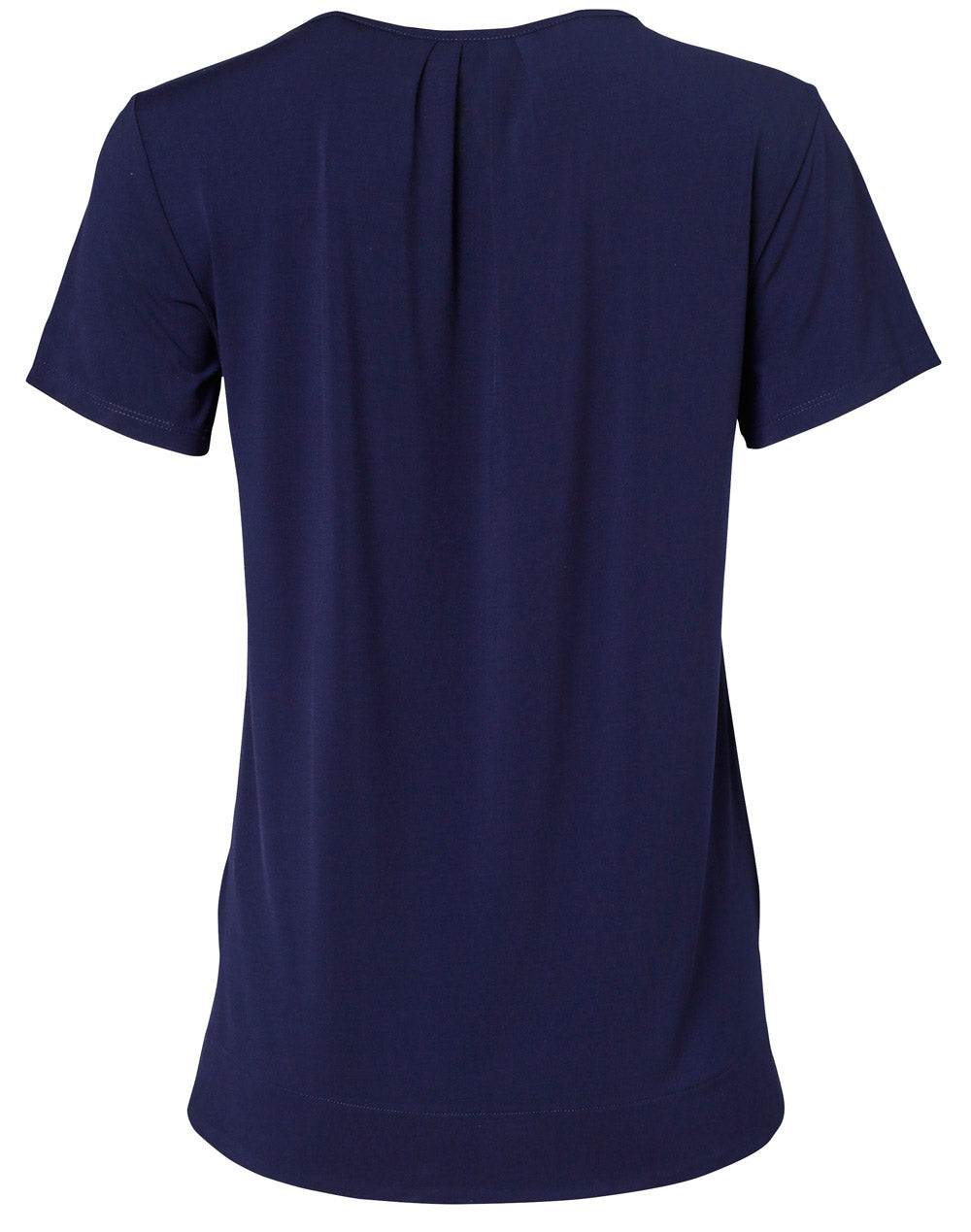 BENCHMARK Ladies' Round Neck with Pleats S/S Knit Top  - M8850