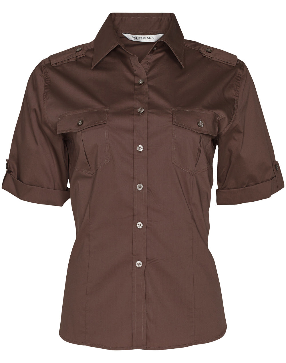 BENCHMARK Women's Short Sleeve Military Shirt - M8911