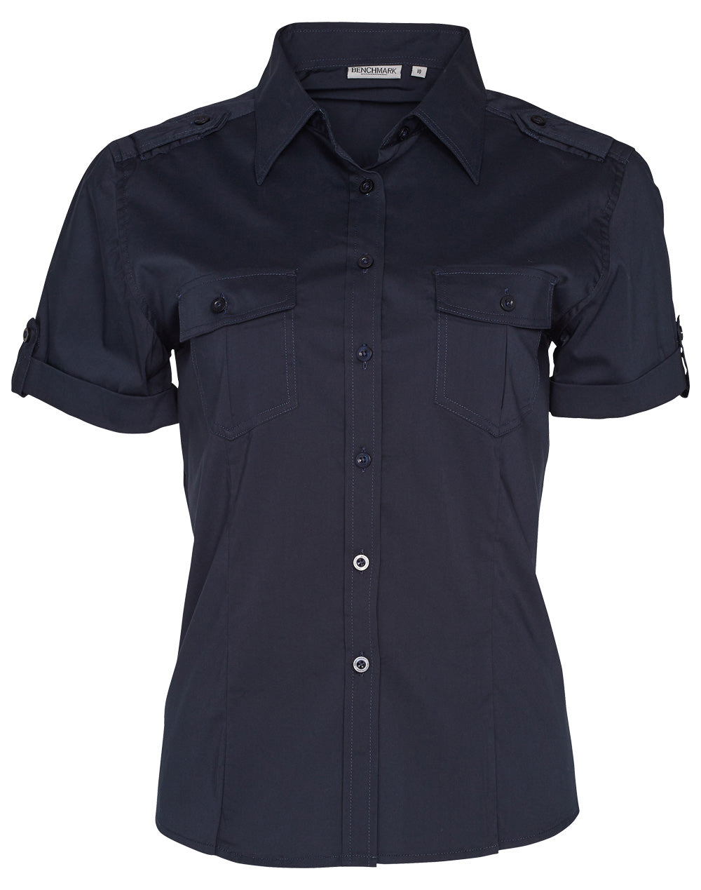 BENCHMARK Women's Short Sleeve Military Shirt - M8911