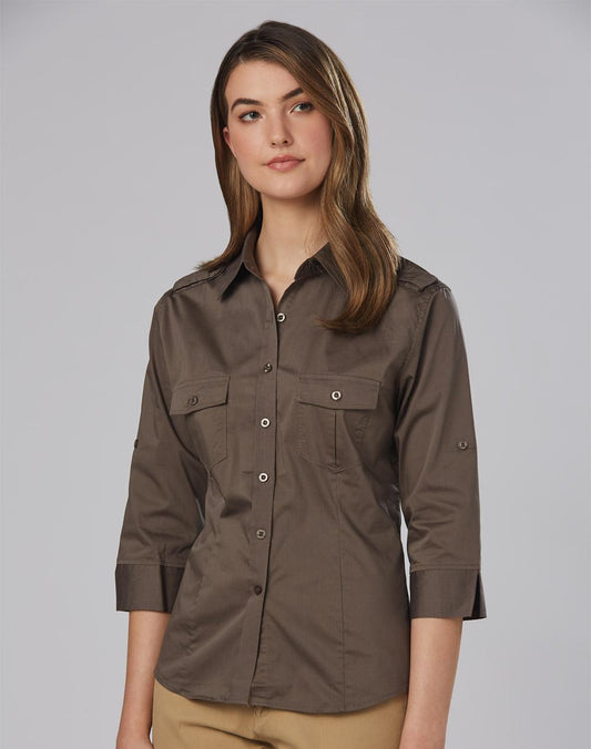 BENCHMARK Women's 3/4 Sleeve Military Shirt - M8913