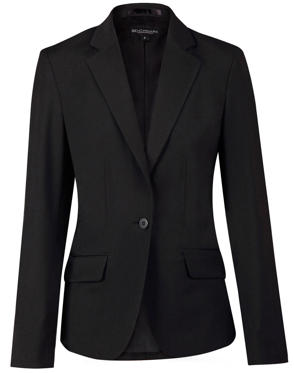 BENCHMARK Ladies' Wool Blend Stretch One Button Cropped Jacket - M9201