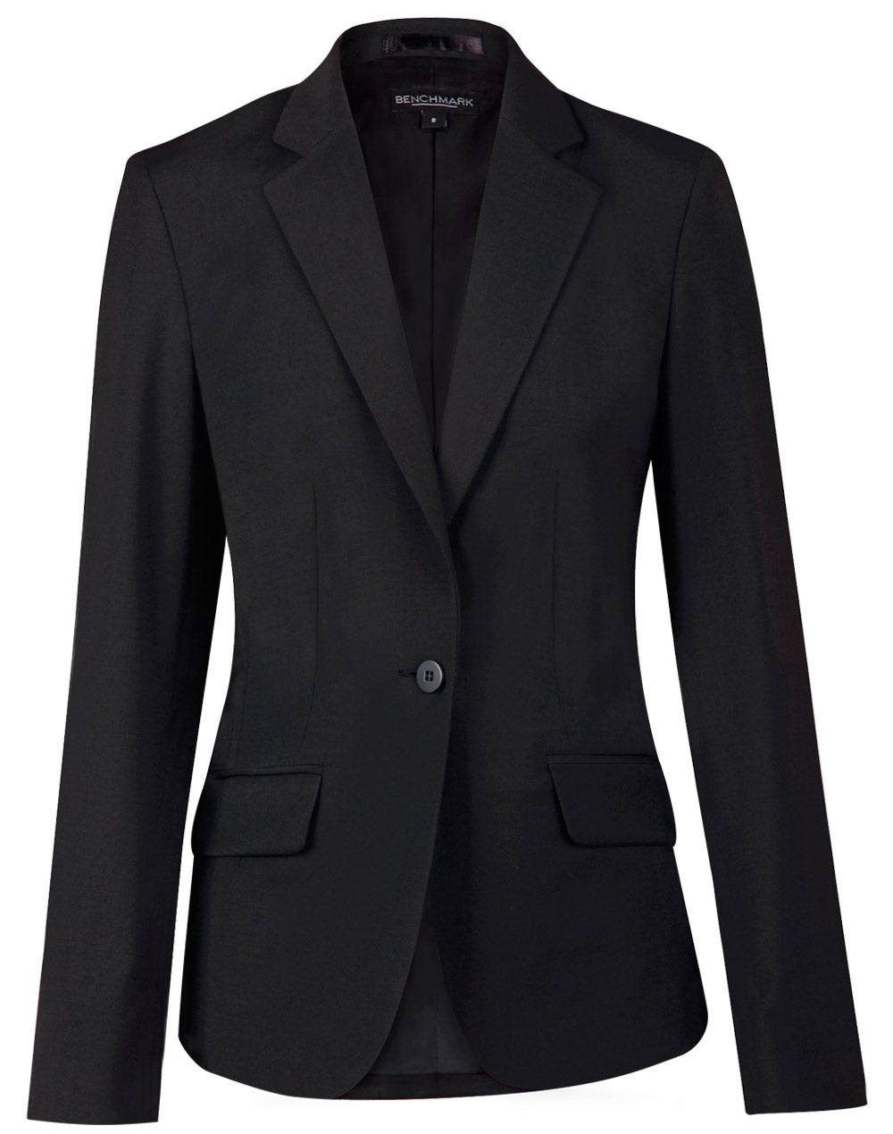 BENCHMARK Ladies' Wool Blend Stretch One Button Cropped Jacket - M9201