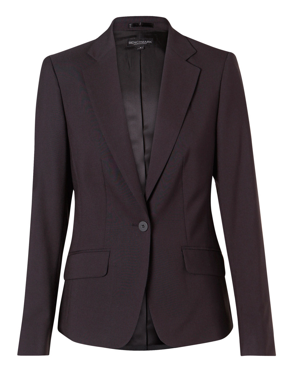 BENCHMARK Women's One Button Cropped Jacket in Poly/Viscose Stretch - M9205