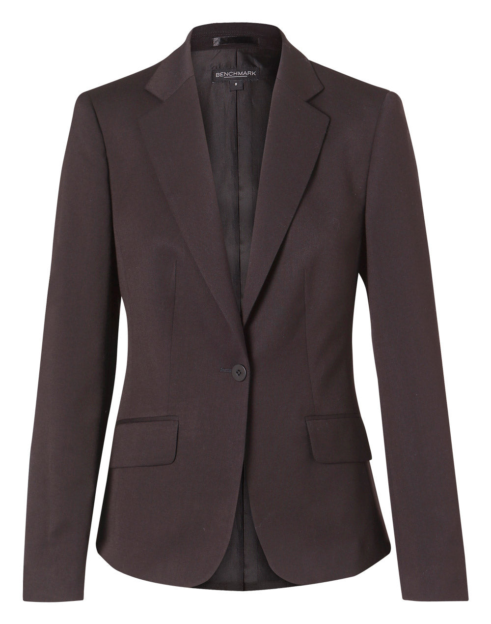 BENCHMARK Women's One Button Cropped Jacket in Poly/Viscose Stretch - M9205