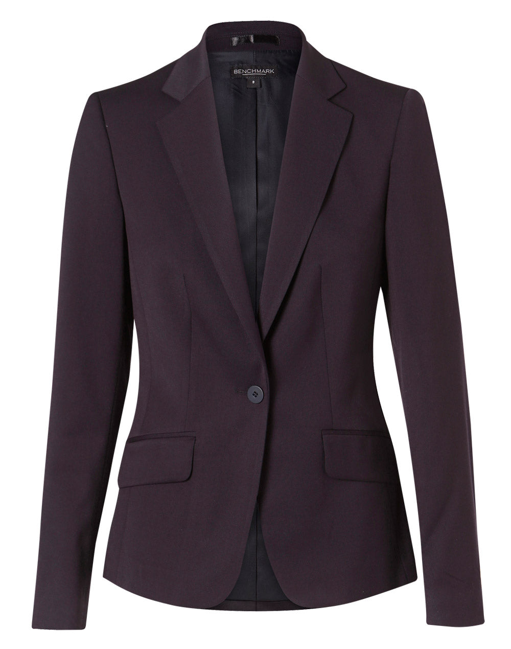 BENCHMARK Women's One Button Cropped Jacket in Poly/Viscose Stretch - M9205