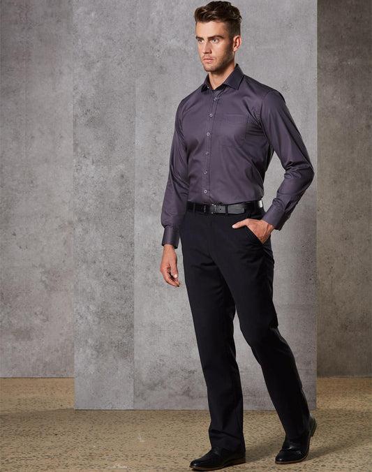 BENCHMARK Men's Wool Blend Stretch Flexi Waist Pants - M9310
