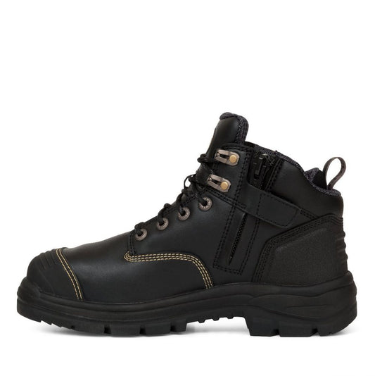 Oliver Left Zip 130mm Black Boot - 55-340Z-Queensland Workwear Supplies