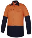 Ritemate Women's 2 Tone Vented Open Front L/W L/S Shirt - RM208V2