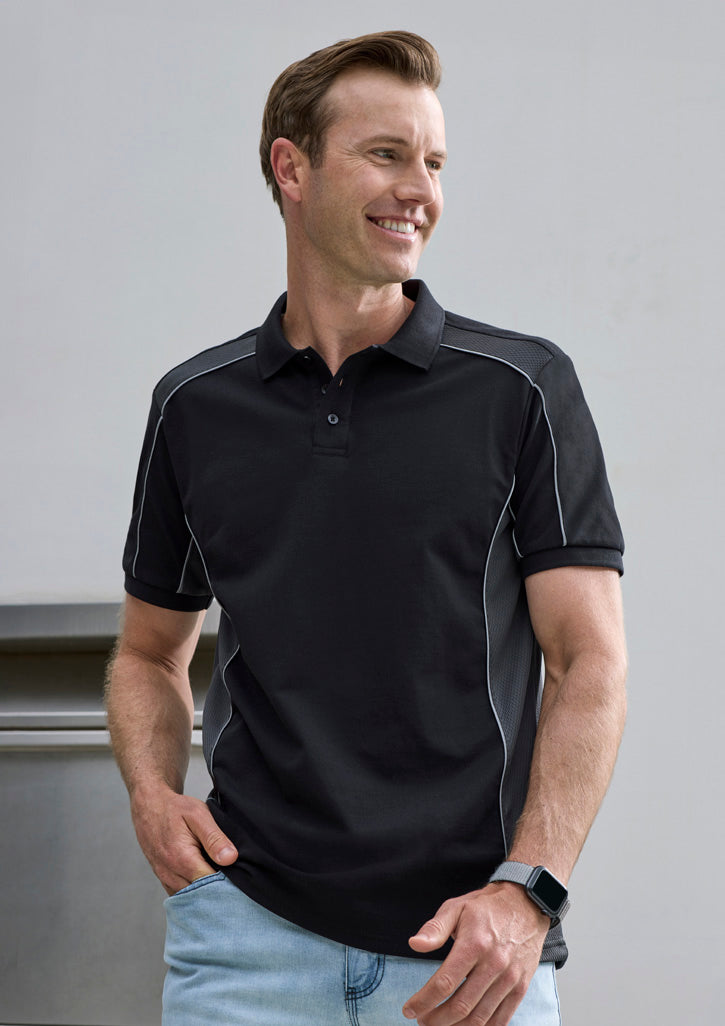 Fashion Biz Unisex Grid Short Sleeve Polo - P413US