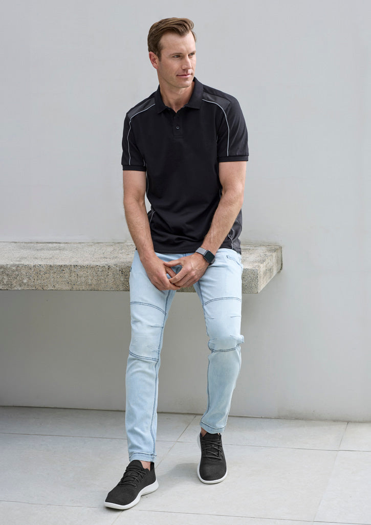 Fashion Biz Unisex Grid Short Sleeve Polo - P413US
