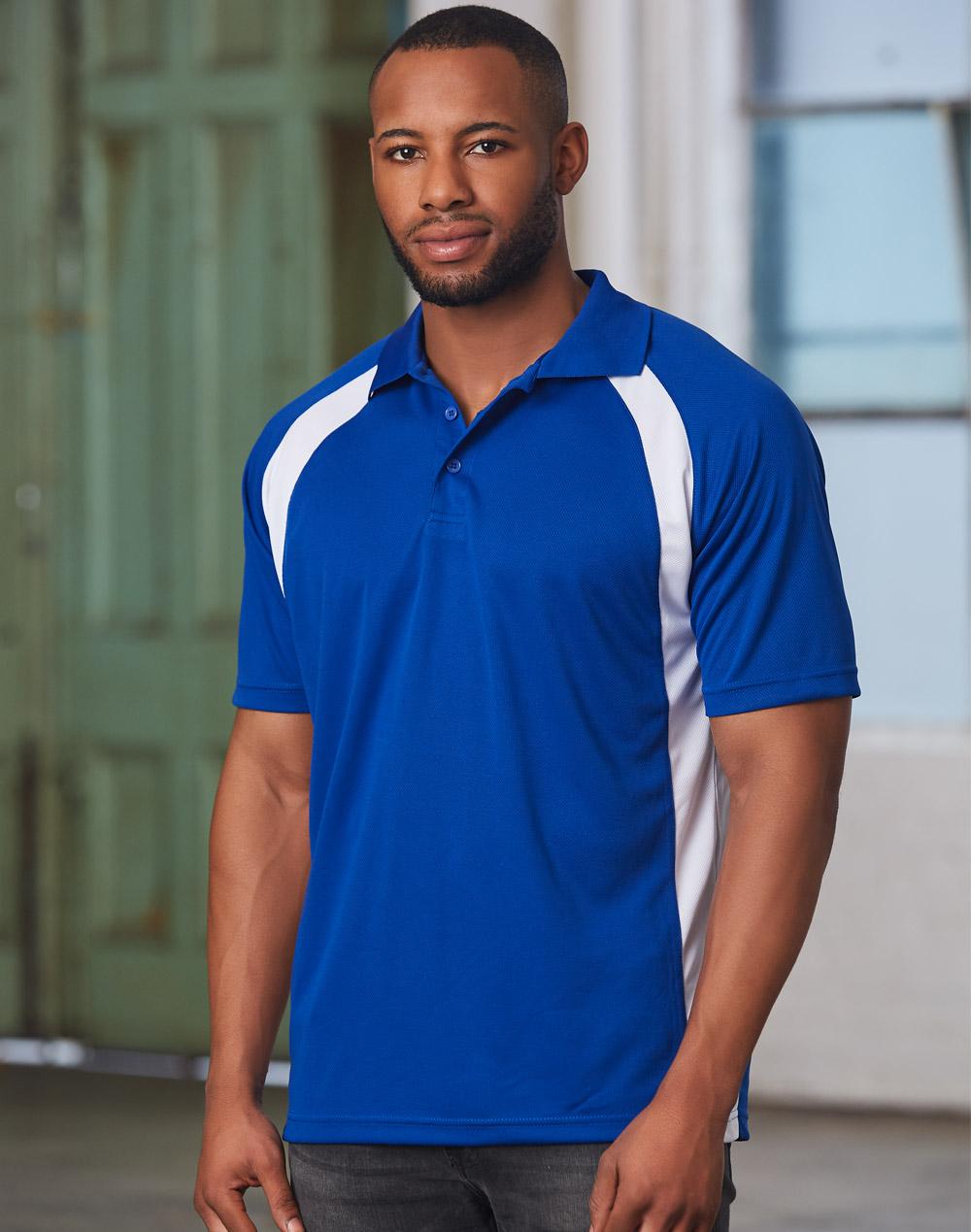 Winning Spirit Men's CoolDry Micro-mesh Contrast Colour Polo