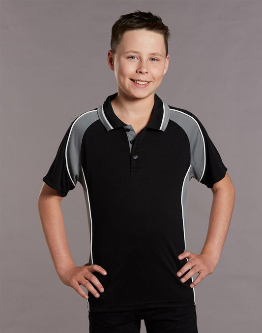 WINNING SPIRIT Kids' mini waffle CoolDry Polo - PS49K