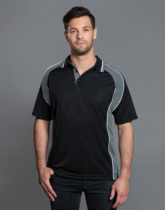 WINNING SPIRIT mens mini waffle coold polo - PS49