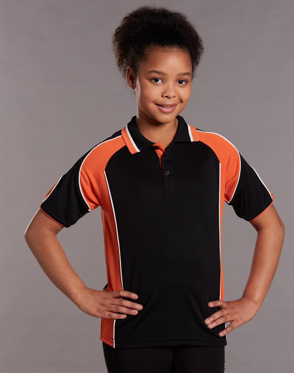 WINNING SPIRIT Kid's Cooldry Contrast Polo With Sleeve Panel - PS61K