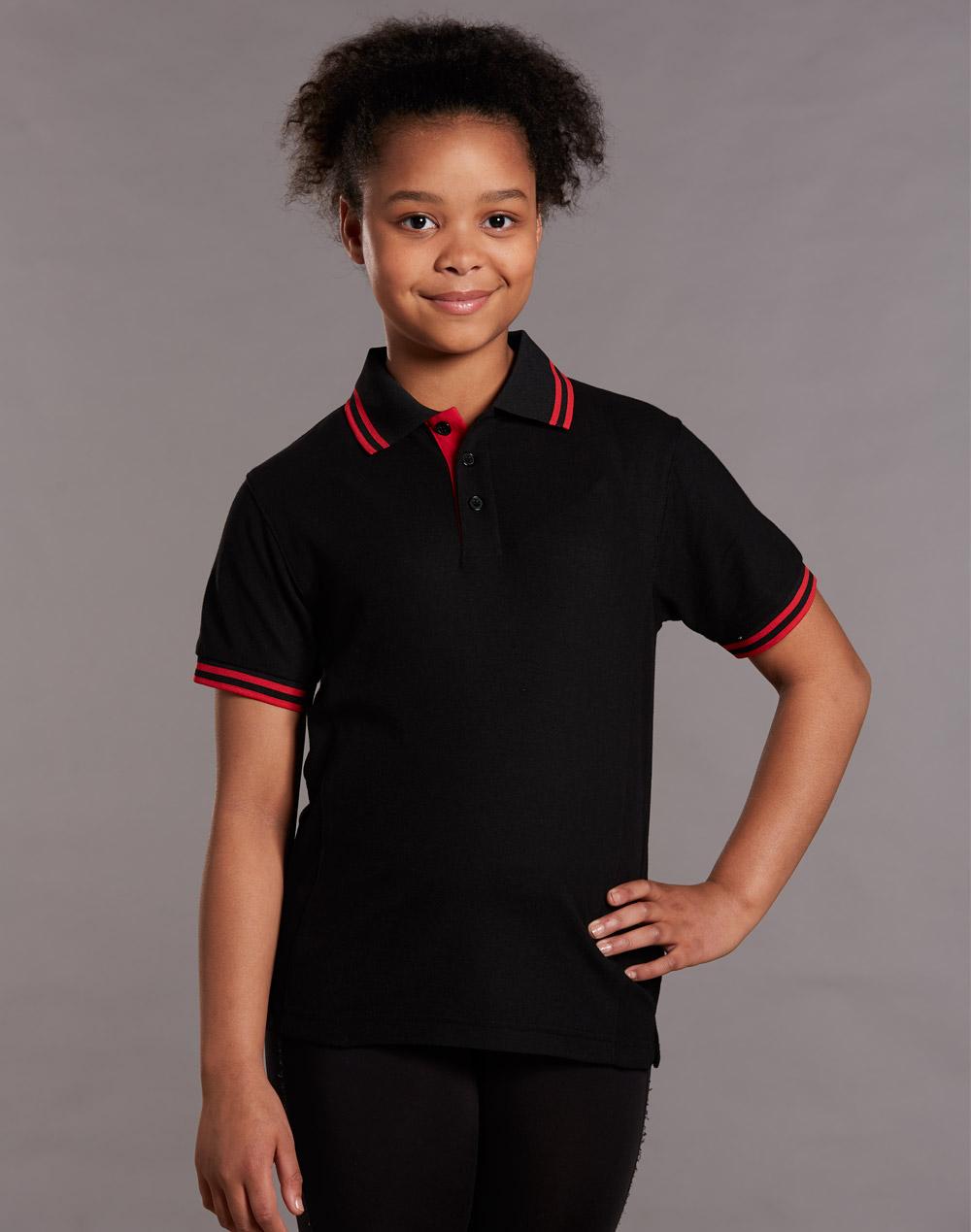 WINNING SPIRIT Kids' Truedry Contrast S/S Polo - PS65K