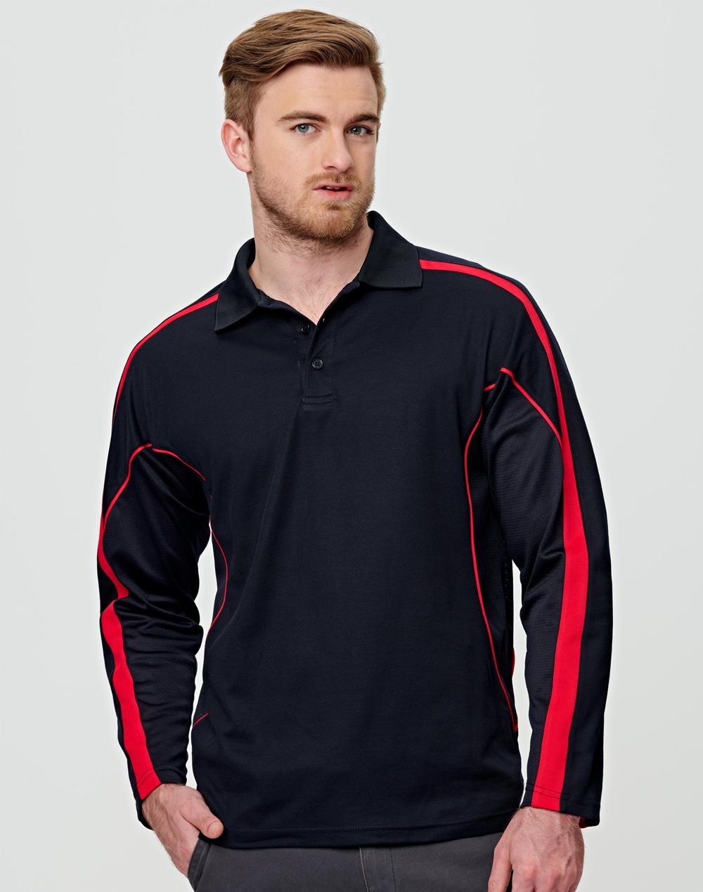 WINNING SPIRIT Men's TrueDry Long Sleeve Polo - PS69