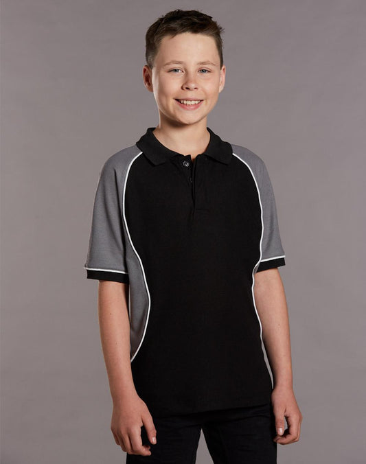 WINNING SPIRIT Kids' TrueDry Tri-colour S/S Pique Polo - PS77K