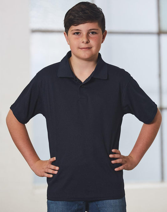 WINNING SPIRIT Kids' Cooldry Pique Soild Colour S/S Polo - PS81K