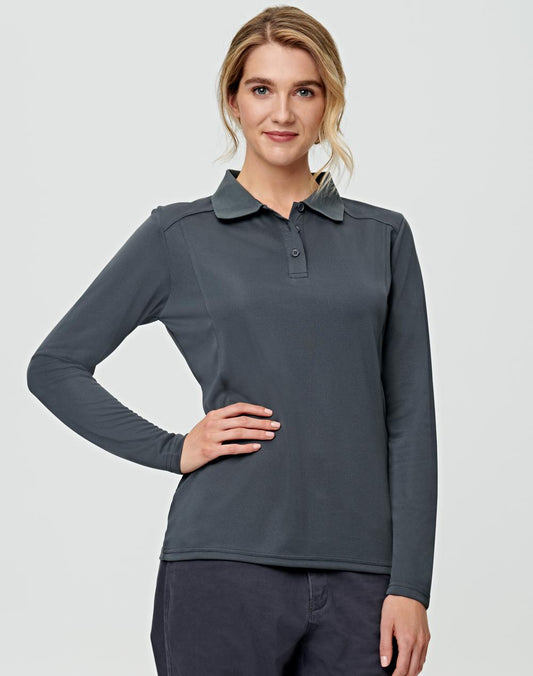 WINNING SPIRIT Ladies' Bamboo Charcoal L/S Polo - PS90