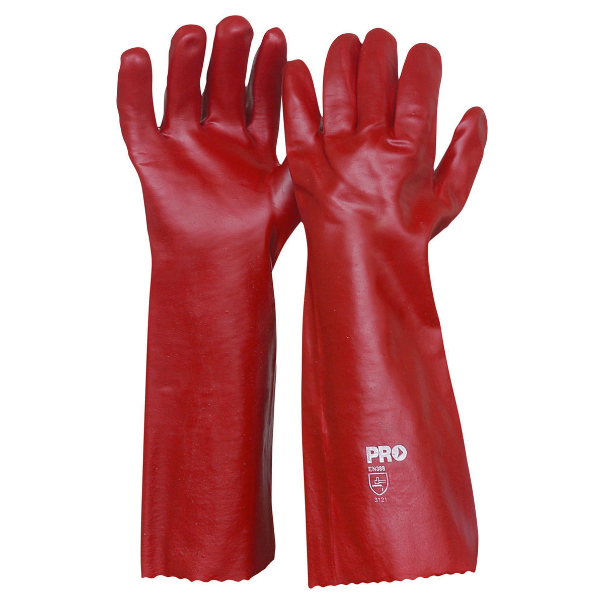 45CM RED PVC GLOVES