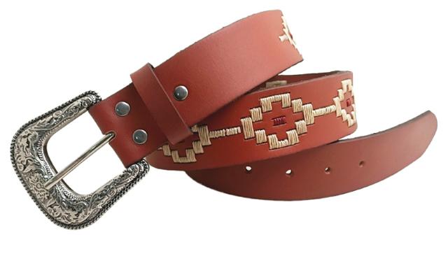 Ritemate Pilbara Western Children's Dress Buckle Navajo Leather Belt