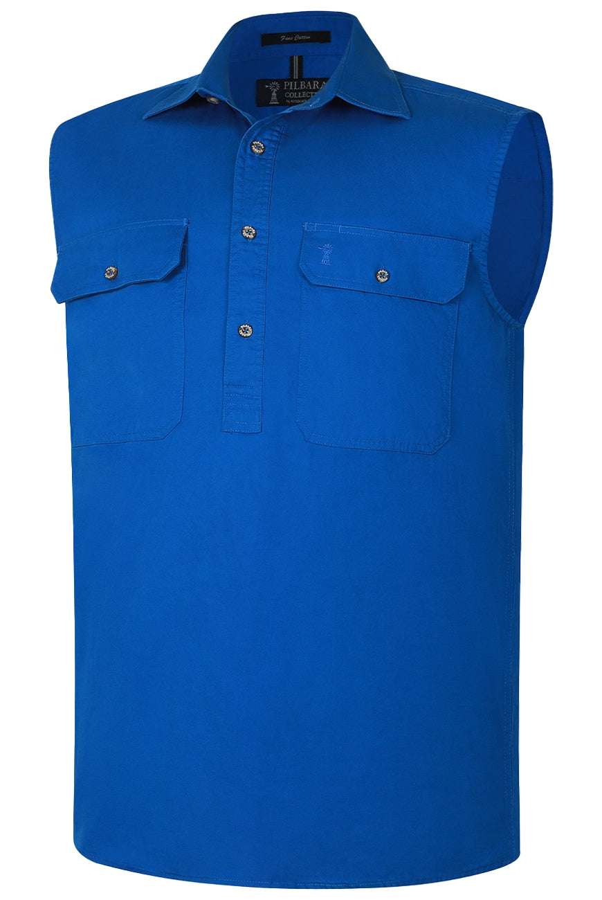 Pilbara Men's Closed Front Sleeveless Shirt - RM700CF