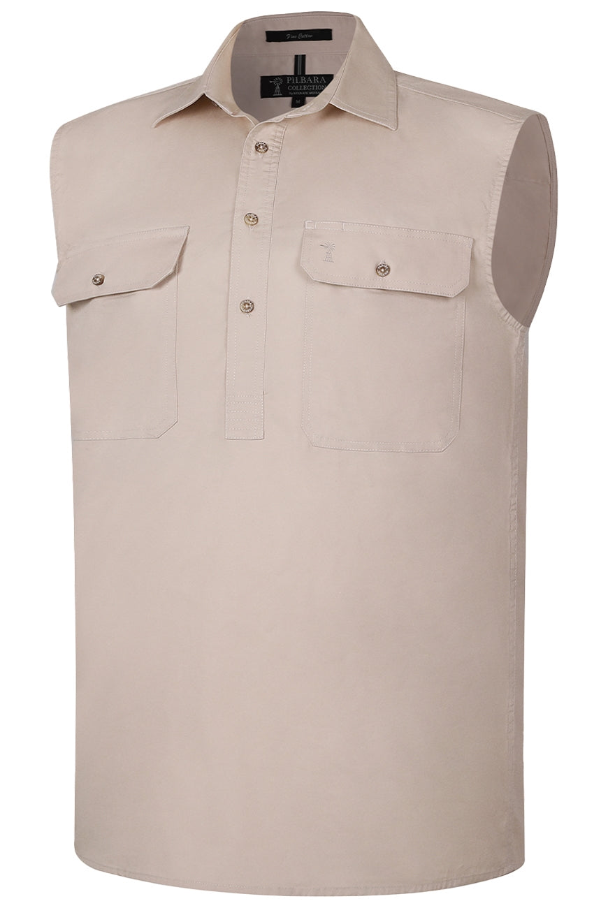 Pilbara Men's Closed Front Sleeveless Shirt - RM700CF