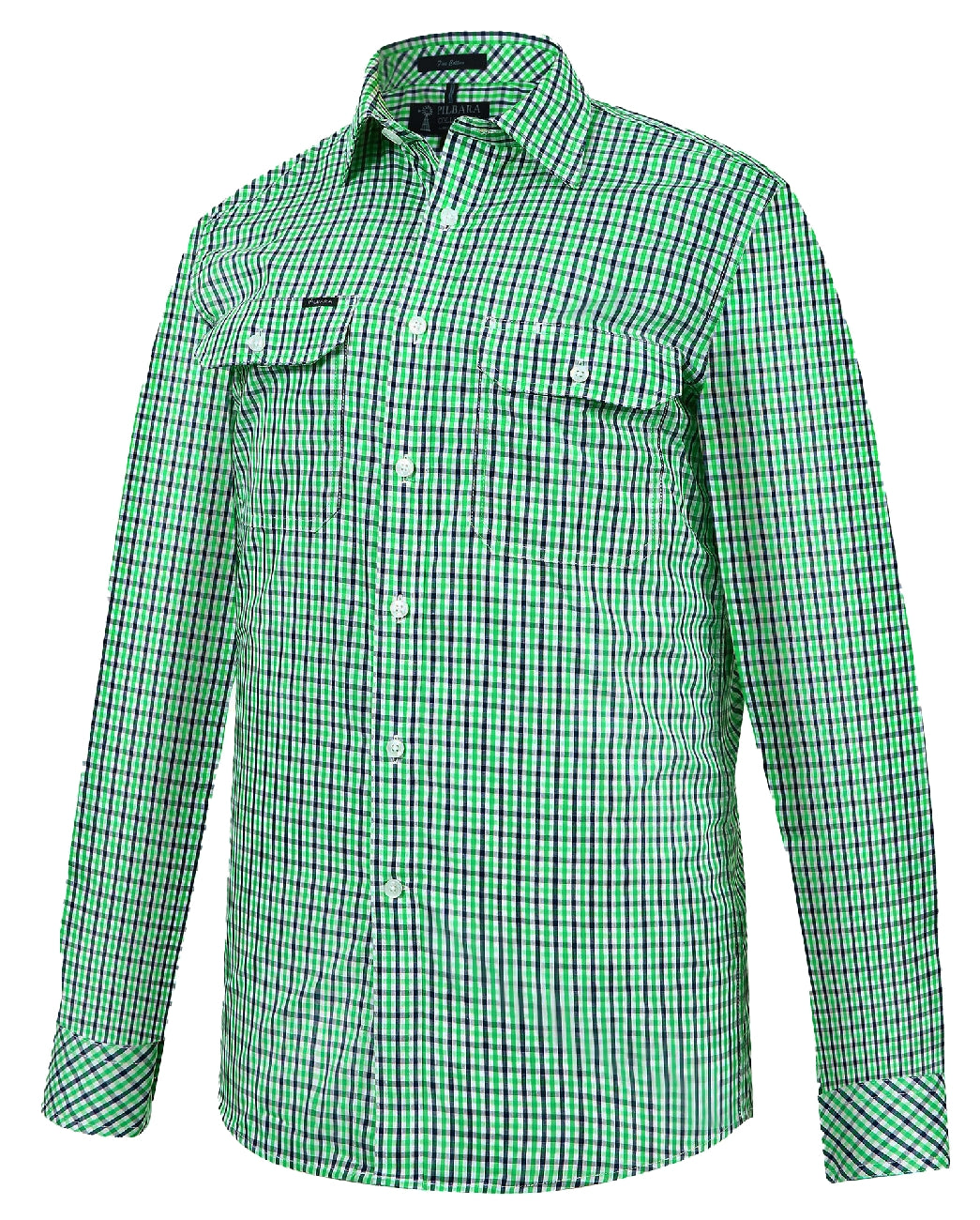 Ritemate Pilbara Mens Yarn Dyed, Check, Dual Pocket, Long Sleeve Shirt - RMPC060