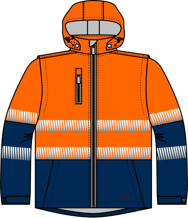 RMX Soft Shell Jacket Two Tone 50MM Reflective Tape - RMX013R