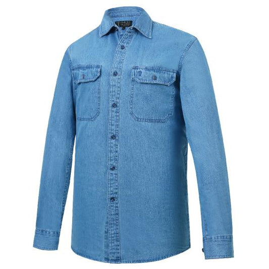 Ritemate Men's Denim Long Sleeved Shirt - RMPC026-Queensland Workwear Supplies
