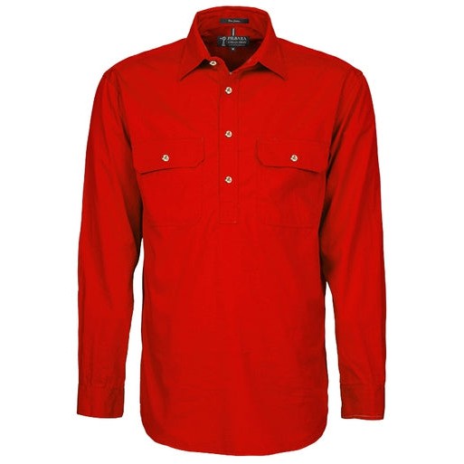 Ritemate Mens Pilbara Closed Front Long Sleeved Shirt - RM200CF-Queensland Workwear Supplies
