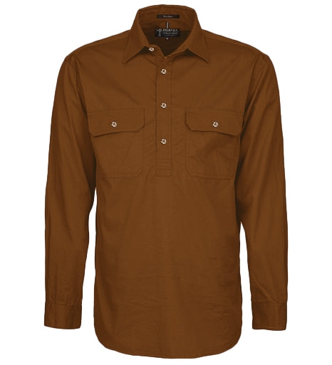 Ritemate Mens Pilbara Closed Front Long Sleeved Shirt - RM200CF-Queensland Workwear Supplies