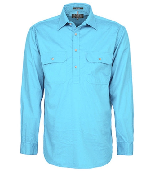 Ritemate Mens Pilbara Closed Front Long Sleeved Shirt - RM200CF-Queensland Workwear Supplies