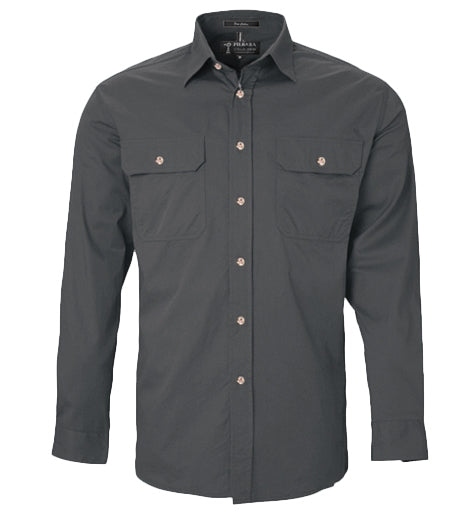 Ritemate Men's Pilbara Open Front Long Sleeved Shirt - RM500BT-Queensland Workwear Supplies