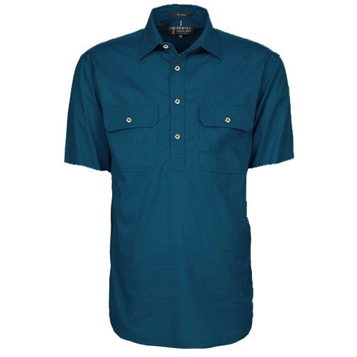 Ritemate Mens Pilbara Open Front Short Sleeve Shirt - RM500BTS-Queensland Workwear Supplies