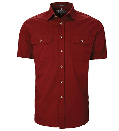 Ritemate Men's Pilbara Open Front Short Sleeved Shirt - RM500BTS-Queensland Workwear Supplies