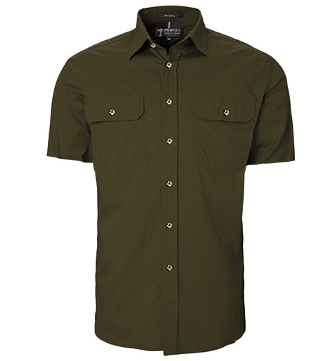 Ritemate Men's Pilbara Open Front Short Sleeved Shirt - RM500BTS-Queensland Workwear Supplies