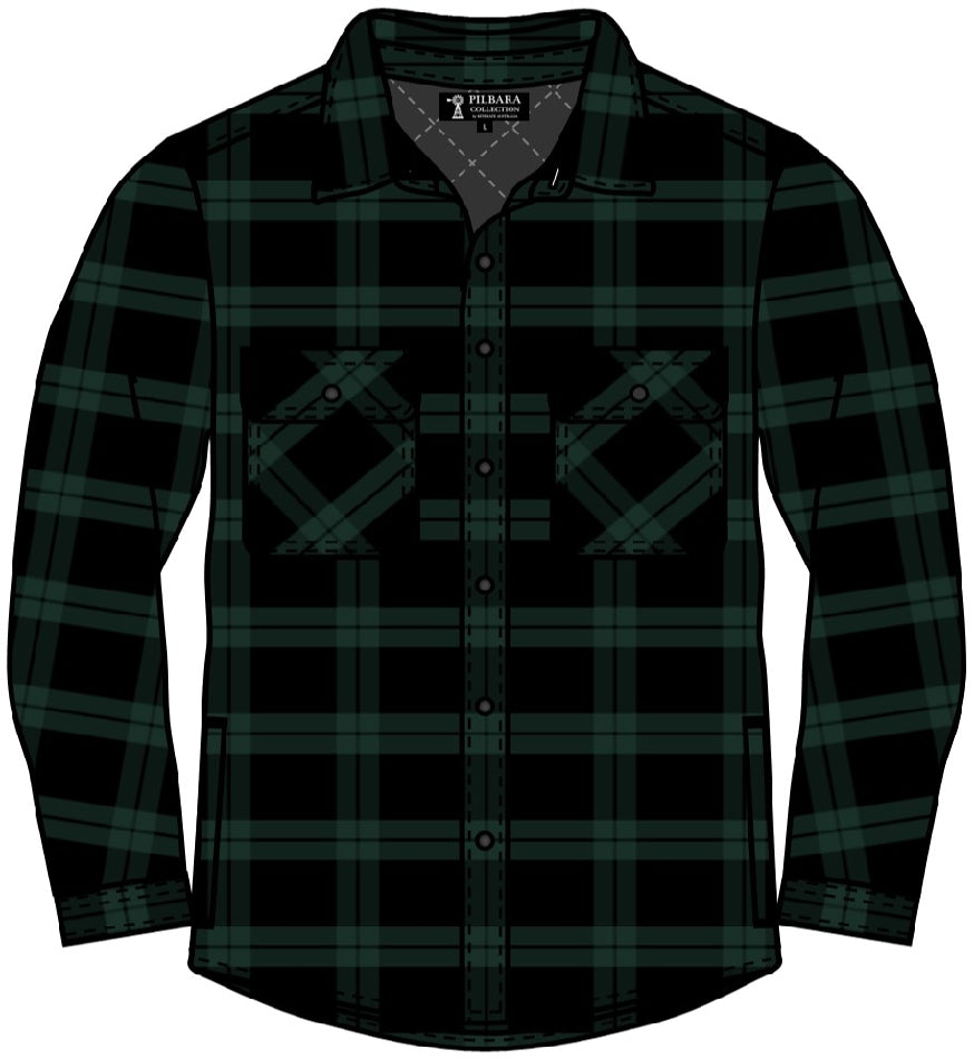 Ritemate Open Front Quilted Mens Shirt - RM123SQS-Queensland Workwear Supplies