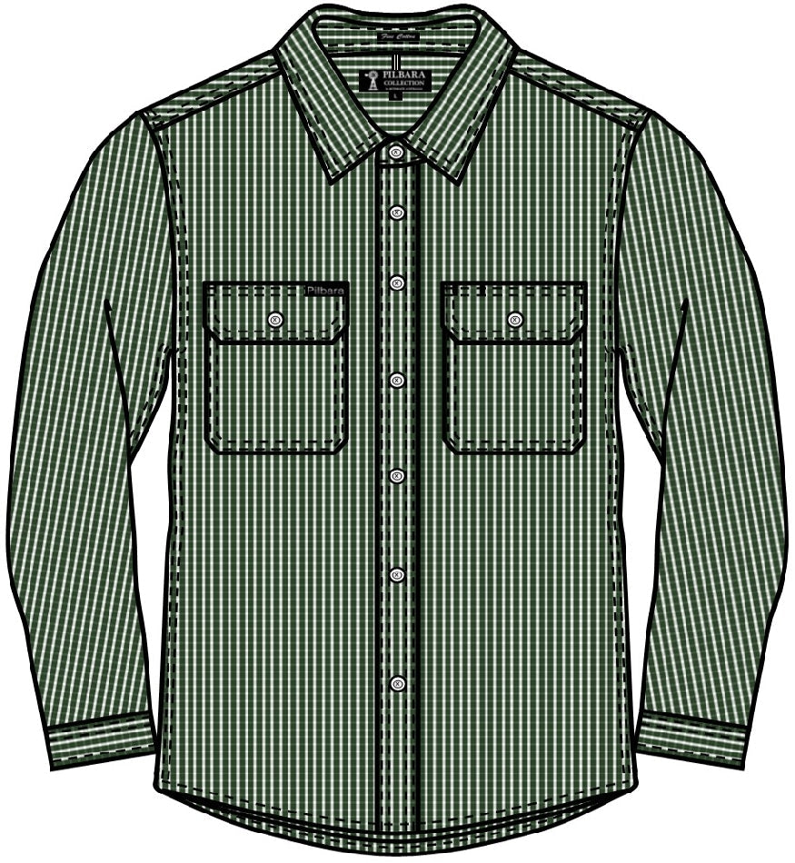 Ritemate Pilbara Men's Long Sleeve shirt, Double Pockets - RMPC009-Queensland Workwear Supplies