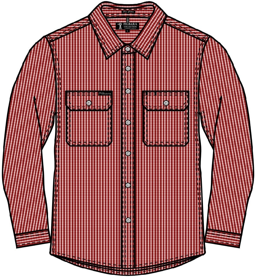 Ritemate Pilbara Men's Long Sleeve shirt, Double Pockets - RMPC009-Queensland Workwear Supplies
