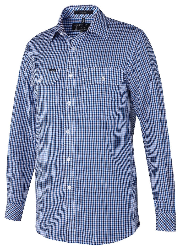 Ritemate Pilbara Mens Yarn Dyed, Check, Dual Pocket, Long Sleeve Shirt - RMPC060-Queensland Workwear Supplies